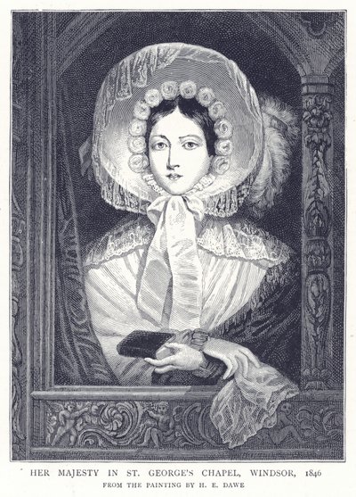 Jej Wysokość w kaplicy św. Jerzego, Windsor, 1846 r. autorstwa English School