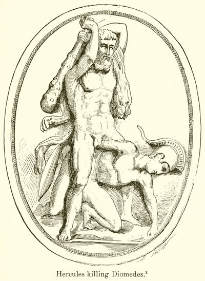 Herkules zabija Diomedes autorstwa English School