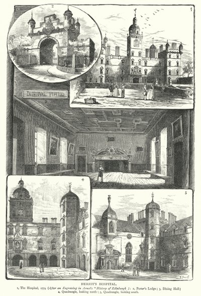 Szpital Heriota (grafika) autorstwa English School