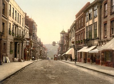 High Street, Guildford (zdjęcie ręcznie kolorowane) autorstwa English School