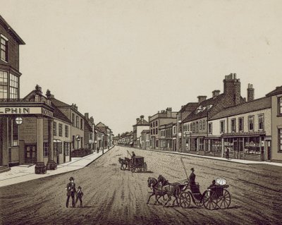 High Street, Petersfield (litografia) autorstwa English School