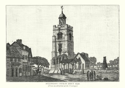 Kościół Hillingdon około 1740 roku (rycina) autorstwa English School