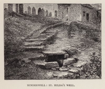 Hinderwell, Studnia św. Hildy (rycina) autorstwa English School