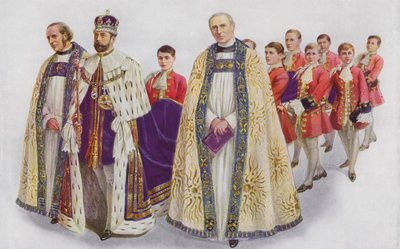 Jego Wysokość Król wchodzący do Opactwa autorstwa English School