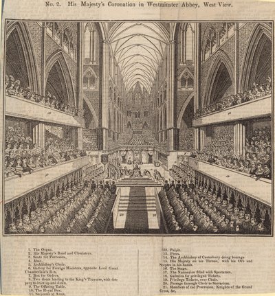 Koronacja Jego Królewskiej Mości w Opactwie Westminsterskim, West View autorstwa English School