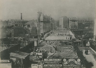 Wiadukt Holborn w budowie w 1869 r. autorstwa English School