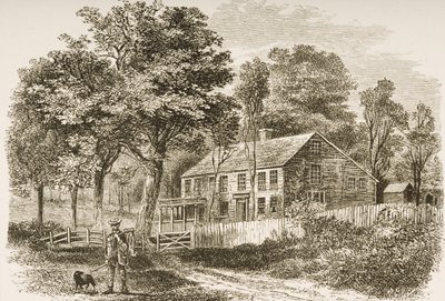 Dom historyka Williama H. Prescotta, Pepperill, niedaleko Bostonu, ok. 1870, z „American Pictures” opublikowanego przez religijne Towarzystwo Traktu, 1876 autorstwa English School