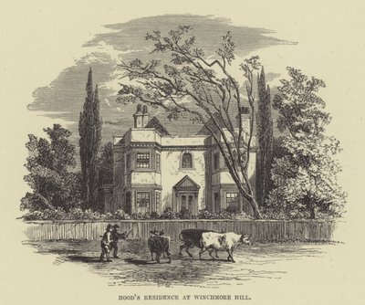 Rezydencja Hooda w Winchmore Hill (grawerowanie) autorstwa English School