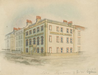Szpital dla Kobiet, Soho Square, Londyn (wc na papierze) autorstwa English School