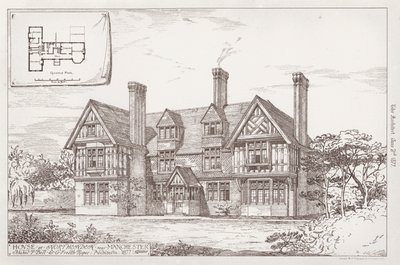 Dom w Northenden koło Manchesteru (grafika) autorstwa English School