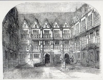 Dom Sir Thomasa Greshama przy Bishopsgate Street w Londynie autorstwa English School