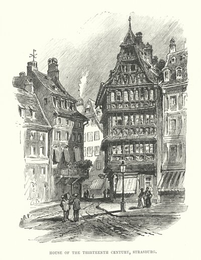 Dom z XIII wieku, Strasburg (rycina) autorstwa English School