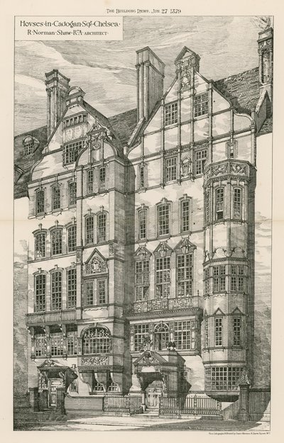 Domy w Cadogan Square, Chelsea autorstwa English School