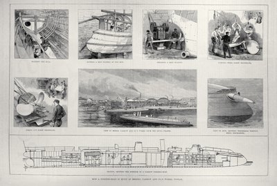 Jak buduje się łódź torpedową w zakładzie panów Yarrow and Co., Topola, z „The Illustrated London News”, 27 marca 1886 autorstwa English School