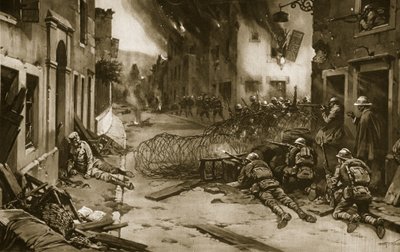 Jak Włosi wypędzili Austriaków z płonącego Asiago w czerwcu 1916 r. i powstrzymali napór w kierunku Równin Weneckich, 1914-19 autorstwa English School