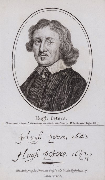 Hugh Peter, angielski purytański minister, polityk i żołnierz parlamentarzystów w czasie wojny secesyjnej (grafika) autorstwa English School