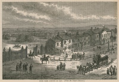 Hyde Park Corner w 1750 autorstwa English School