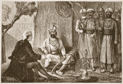 Hyder Ali i misjonarz, ilustracja z Cassells Illustrated History of India autorstwa Jamesa Granta, wyd. 1879 autorstwa English School