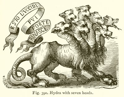 Hydra z siedmioma głowami autorstwa English School
