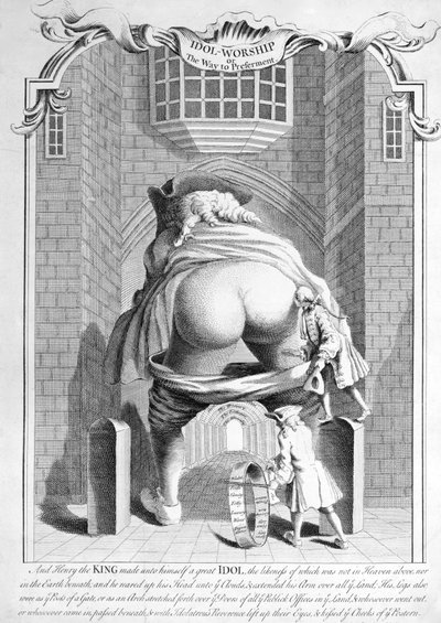 Kult bożka lub droga do uprzywilejowania, 1740 autorstwa English School