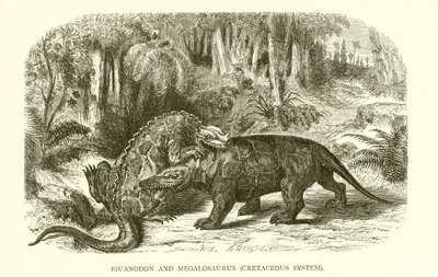 Iguanodon i megalozaur, system kredowy autorstwa English School