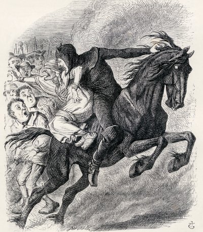 Ilustracja według J. Tenniela do wiersza „Historia pielęgniarki, ręka chwały”, z „Legendy Ingoldsby lub mirth and Marvels”, autorstwa Thomasa Ingoldsby, opublikowanej w 1865 r. autorstwa English School