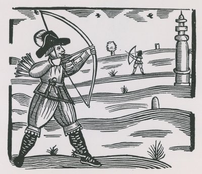 Ilustracja przedstawiająca łucznictwo autorstwa English School