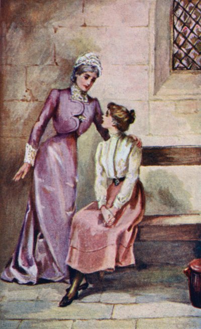 Ilustracja do A World of Girls autorstwa L T Meade (kolor lito) autorstwa English School