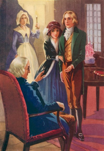 Ilustracja dla Johna Halifaxa Gentleman autorstwa Dinah Marii Mulock (kolorowa litografia) autorstwa English School