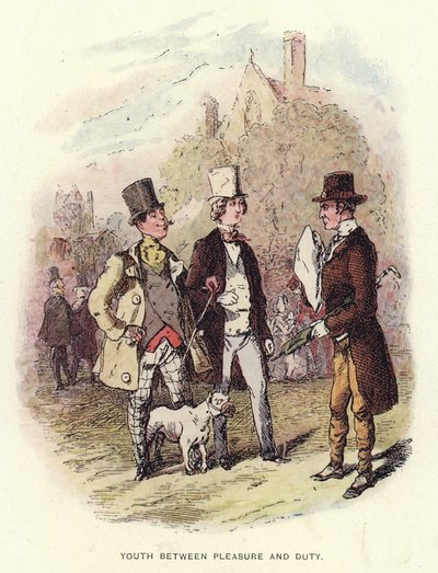 Ilustracja do Pendennisa autorstwa Thackeraya autorstwa English School