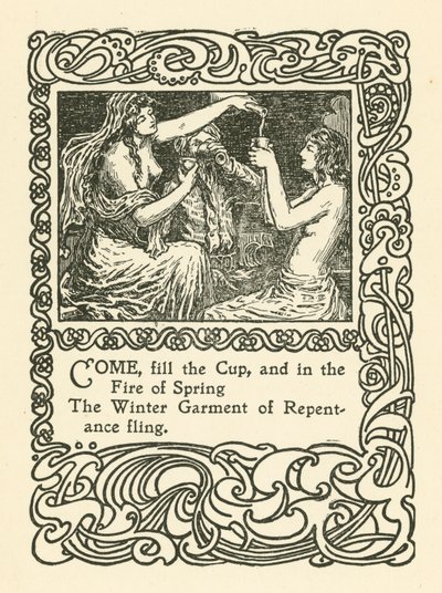 Ilustracja do Rubaiyata Omara Khayyama (litografia) autorstwa English School