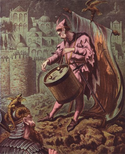 Ilustracja do Świętej wojny Johna Bunyana (kolorowa litografia) autorstwa English School