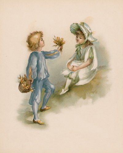 Ilustracja do książki "Język kwiatów" (chromolitho) autorstwa English School