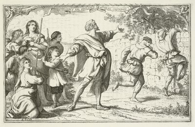Ilustracja do The Pilgrims Progress autorstwa Johna Bunyan autorstwa English School