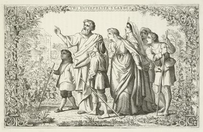Ilustracja do The Pilgrims Progress autorstwa Johna Bunyan autorstwa English School