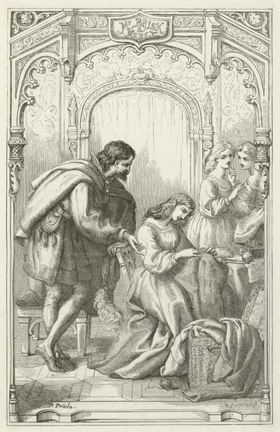 Ilustracja do The Pilgrims Progress autorstwa Johna Bunyan autorstwa English School