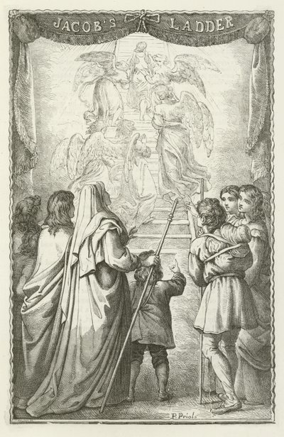 Ilustracja do The Pilgrims Progress autorstwa Johna Bunyan autorstwa English School