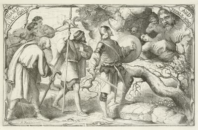 Ilustracja do The Pilgrims Progress autorstwa Johna Bunyan autorstwa English School