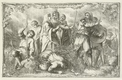 Ilustracja do The Pilgrims Progress autorstwa Johna Bunyan autorstwa English School