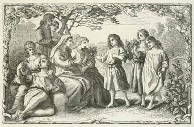 Ilustracja do The Pilgrims Progress autorstwa Johna Bunyan autorstwa English School