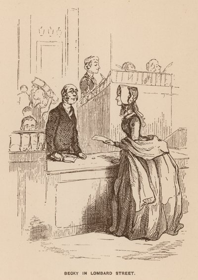 Ilustracja do "Targowiska próżności" Thackeraya (litografia) autorstwa English School