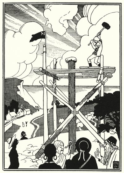 Ilustracja do Przygód Barona Munchausena (rycina) autorstwa English School