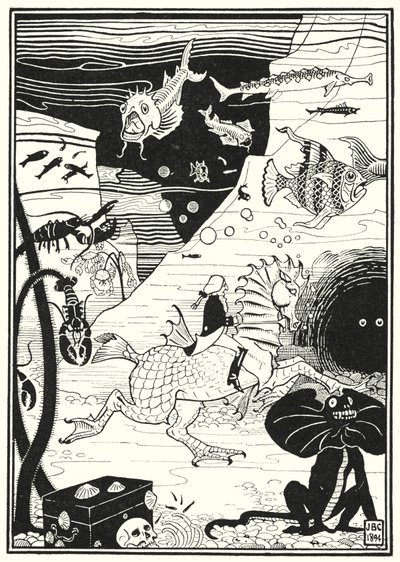 Ilustracja do Przygód Barona Munchausena (rycina) autorstwa English School
