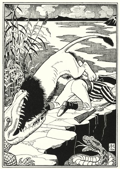 Ilustracja do Przygód Barona Munchausena (rycina) autorstwa English School