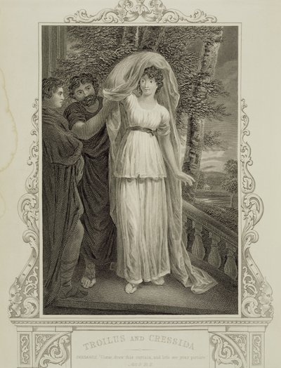 Ilustracja z Troilus i Cressida, akt III, scena 2, William Shakespeare (1564-1616) autorstwa English School