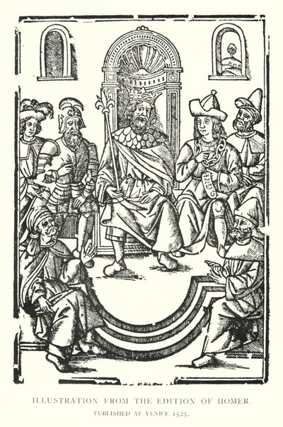 Ilustracja z wydania Homera, opublikowanego w Wenecji 1525 (lito) autorstwa English School