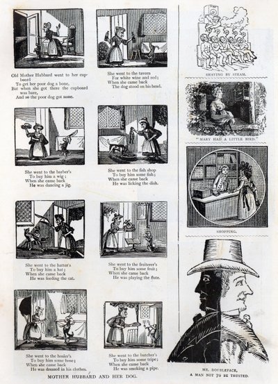 Ilustracje z książki z obrazkami dziadków, ok. 1875 r. autorstwa English School