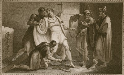 Uwięzienie Stephena, ilustracja z Davida Humesa The History of England, wyd. R. Bowyer, Londyn, 1812 r. autorstwa English School