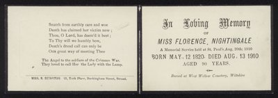 W kochającej pamięci Florence Nightingale autorstwa English School