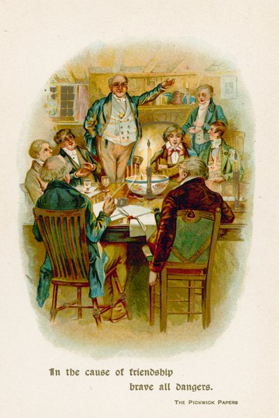 W sprawie przyjaźni odważ się na wszystkie niebezpieczeństwa. The Pickwick Papers autorstwa English School